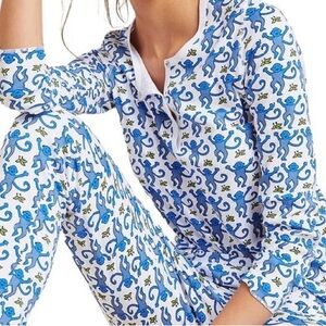 Roberta Roller Rabbit Blue Monkey Print Pajama Set